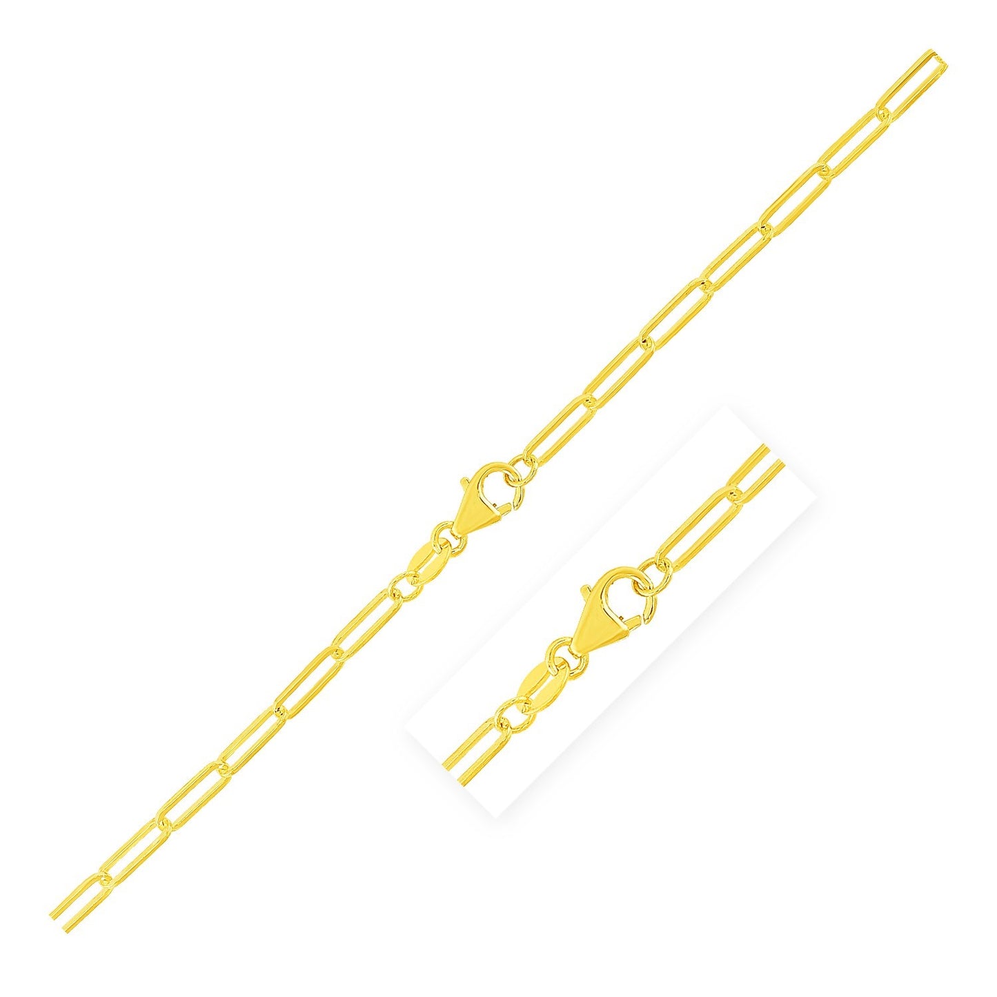 Chaîne trombone en or jaune 18 carats (2,50 mm)