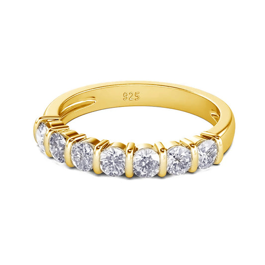 Bague à bulles en or 14K 10K pour femmes, bague de mariage Moissanite, bague d'éternité, 7 pierres, bijoux de fiançailles avec certificat M