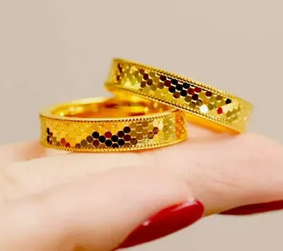 Bijoux de mariage en or 24k 999, bagues de mariage en or fin pour couples, bague en or pur 24 carats pour amoureux