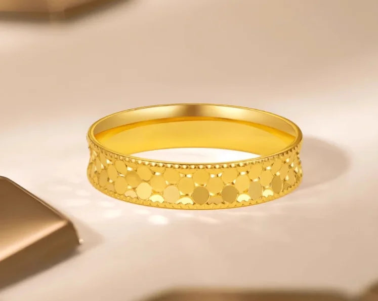 Bijoux de mariage en or 24k 999, bagues de mariage en or fin pour couples, bague en or pur 24 carats pour amoureux