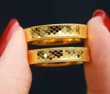 Bijoux de mariage en or 24k 999, bagues de mariage en or fin pour couples, bague en or pur 24 carats pour amoureux